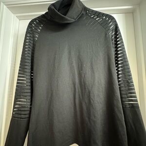 Men's Black Turtleneck Cutout Sleeve Sweater